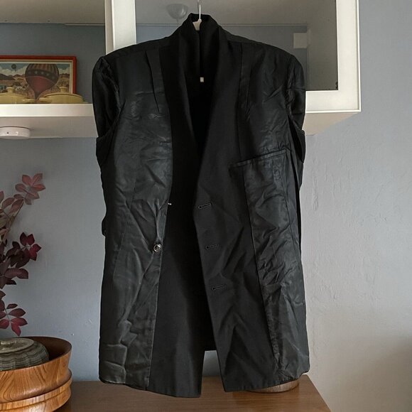 Vtg US Navy Military Enlisted Black Wool Peacoat Gold Buttons 37 R - Picture 6 of 9